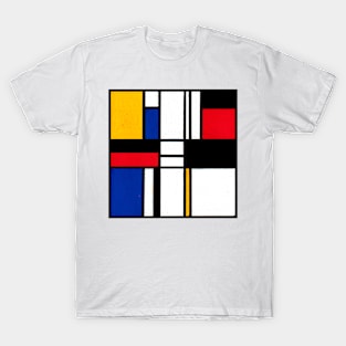 Mondrian Inspired Geometric Abstract Acrylic Painting XIV T-Shirt